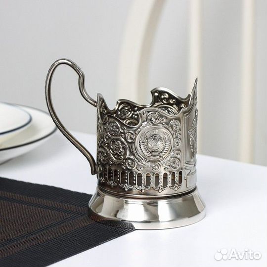 Подстаканник «Орден Победы. Герб СССР», никелирова