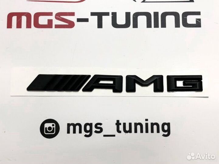 Шильдик AMG старого образца черный