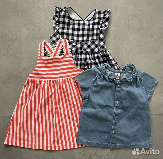 2 платья Jacadi/Mayoral+ топ Petit Bateau 36m