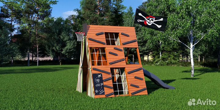 Детская площадка деревянная