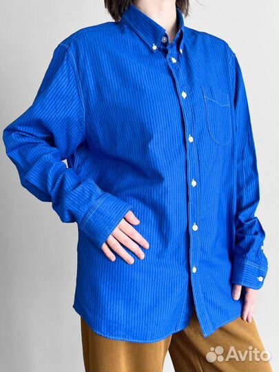 Рубашка синяя в полоску