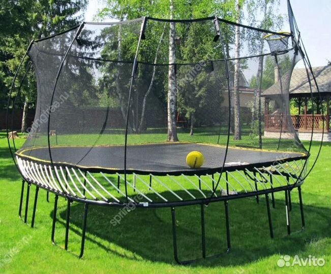 Батут квадратный S155 H с корзиной для мяча