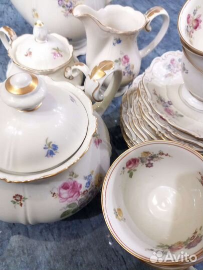 Антикварный сервиз старинный чайный германия