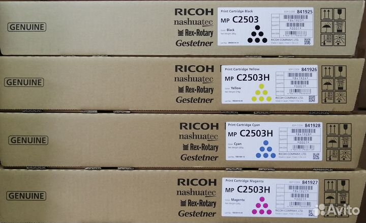 Новые оригинальные картриджи Ricoh MP C2503h 75шт