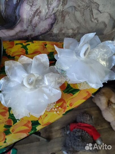 Банты для волос белые