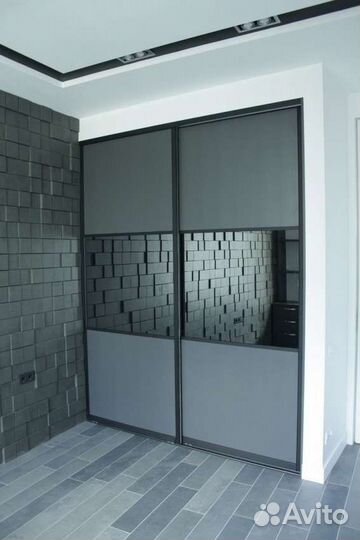 Дверь. Сдвижная перегородка. Лофт Бетон