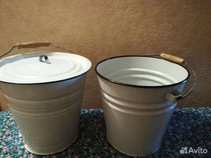 Ведро эмалирлванное с крышкой