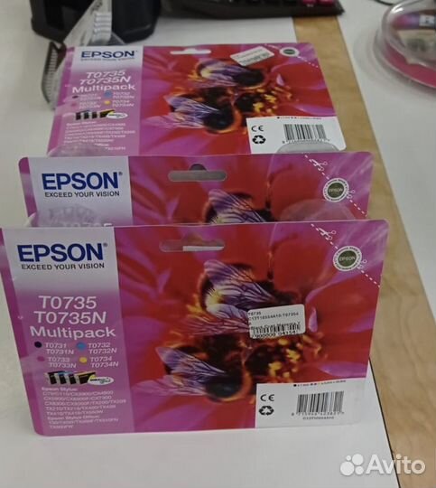 Набор Epson t1055 t0735 (4шт ) оригинал