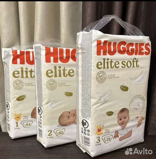 Подгузники Huggies elite soft