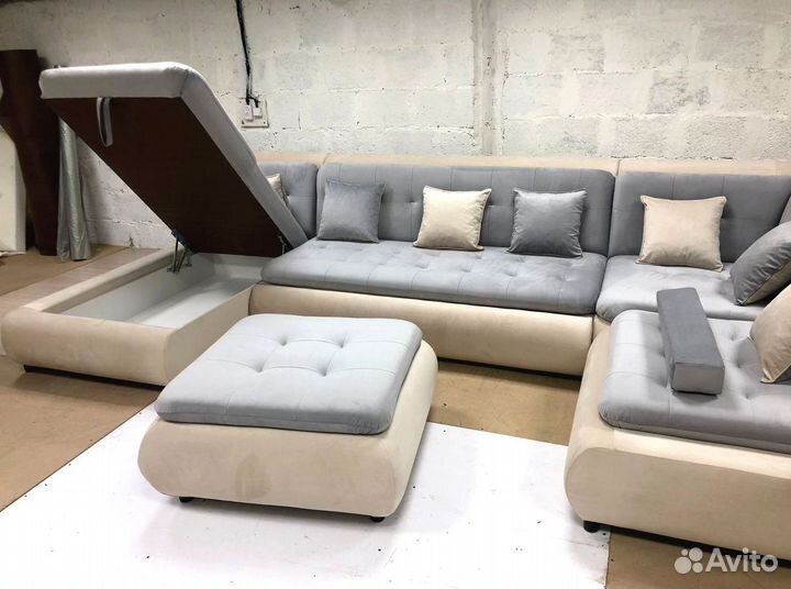 П образный диван