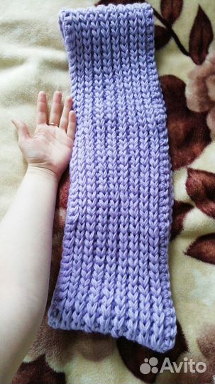 Вязаный лиловый шафр-хомут. Hand made