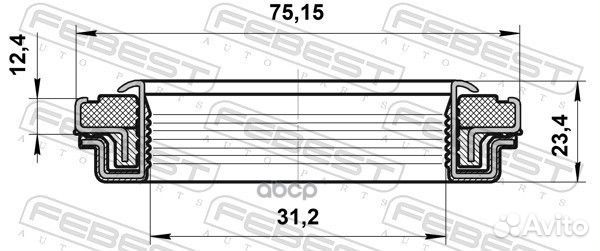 Сальник привода 31.2x75.2x12.4x23.4 ssang yong