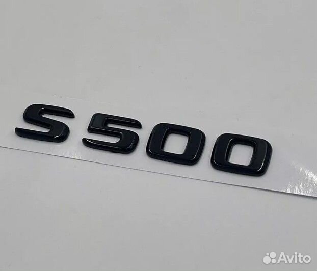 Наклейка Надпись Знак Шильдик Mercedes S500 Черный