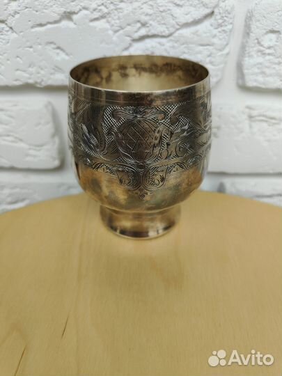 Серебряный стакан, стопка, рюмка, бокал