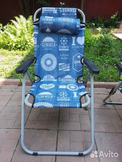 Стул 93*54*64см складной, с подголовником
