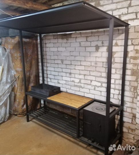 Мангальная зона с крышей