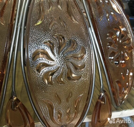 Люстра стекло СССР винтаж хризантема