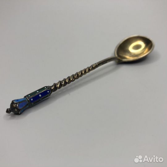 Ложка серебрянная 88 проба. эмаль. редкость