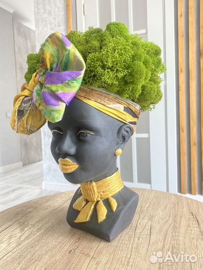 Африканка кашпо скульптура