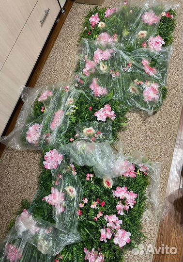 Декор на стену травка с цветами