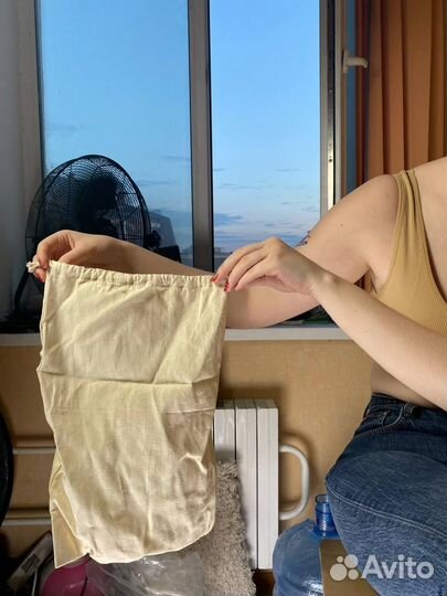 Мешок мешочек бежевый на затяжках