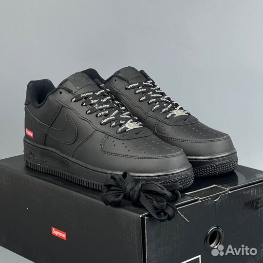 Nike Air Force 1 Черные Суприм