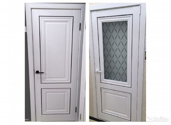 Дверь межкомнатная «Спарта-2» Белый винил