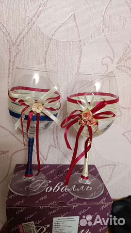 Свадебные бокалы ручной работы