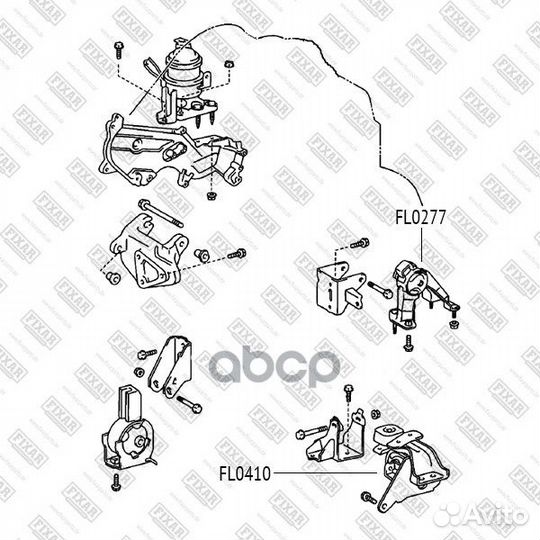 Сайлентблок опоры двигателя toyota corolla 00-08