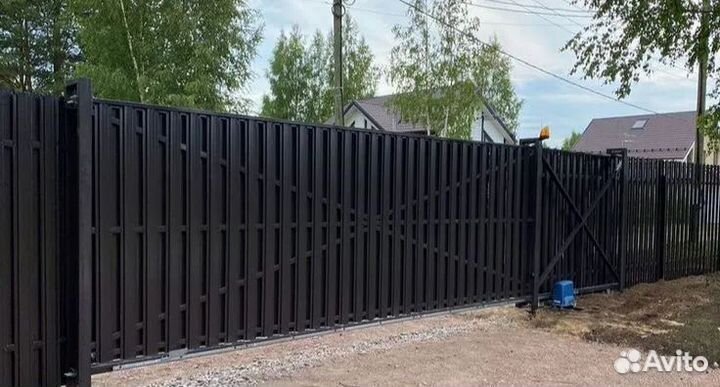 Откатные ворота с монтажом