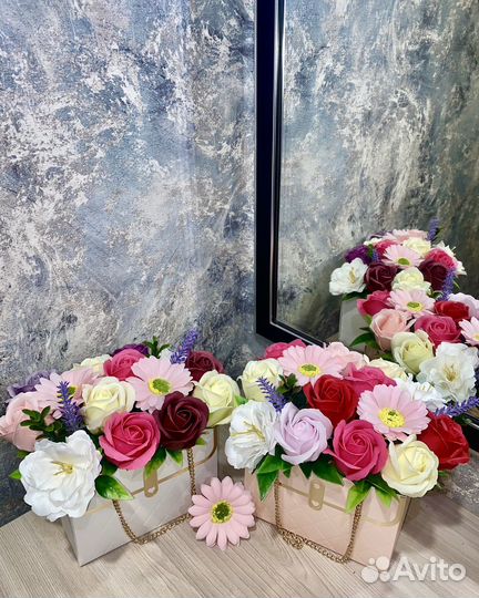 Букет из мыльных роз