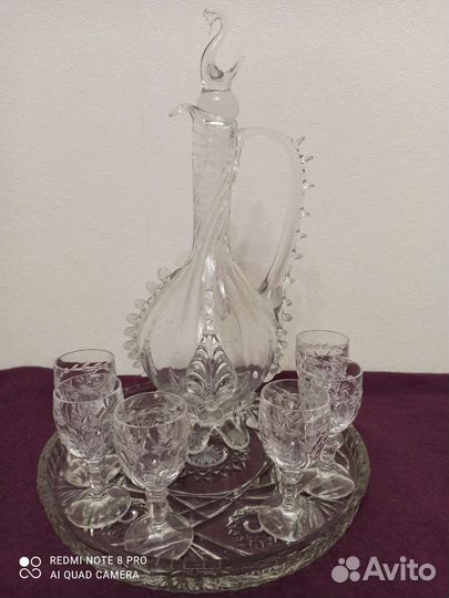 Графины хрустальные со стаканами или рюмками СССР