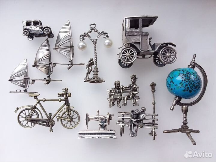 Коллекционные статуэтки серебро 800 пробы Италия