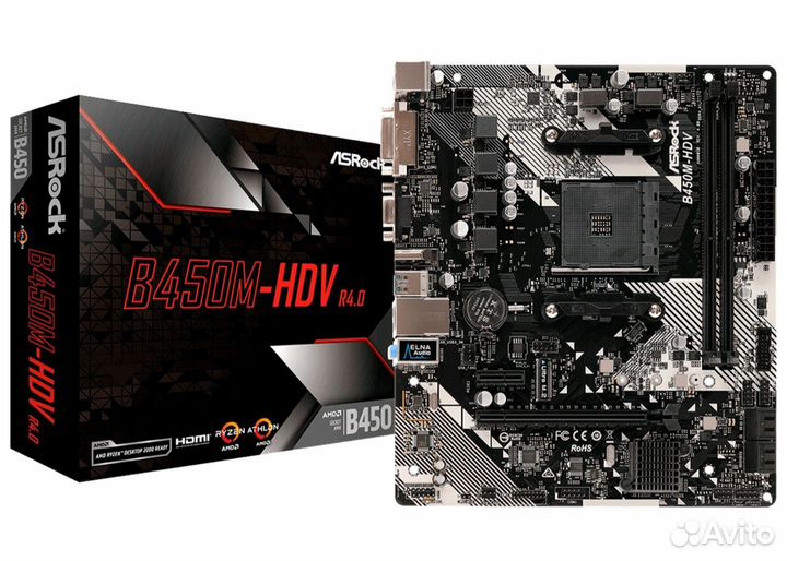 Материнская плата asrock B450 HDV R4.0 Новая