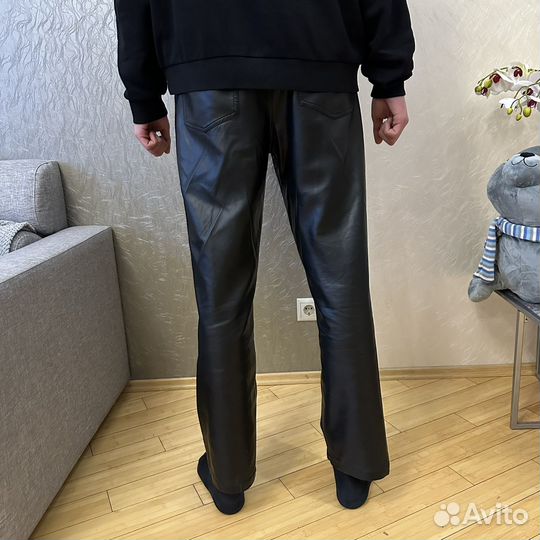 Брюки кожаные мужские