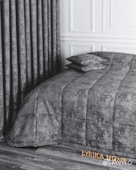 Покрывало Зарина темно-серый новое плед на кровать