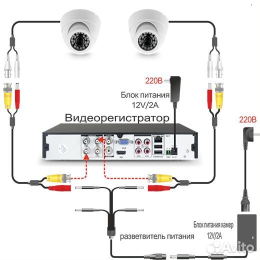 Комплект видеонаблюдения AHD 4 уличные 5Мп камеры