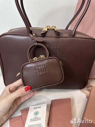 Сумка miu miu натуральная кожа