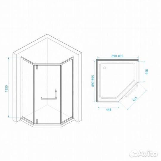 Душевой уголок RGW Hotel HO-084B 90x90 стекло матовое