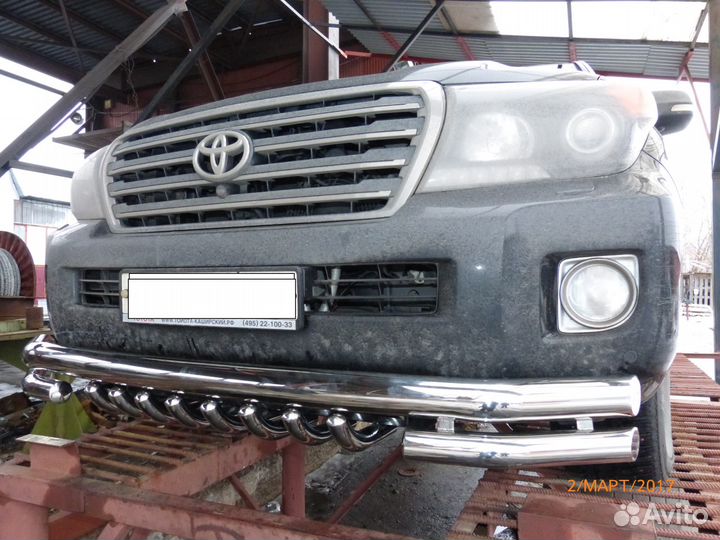 Дуга передняя с клыками нержавейка Лан Круз200