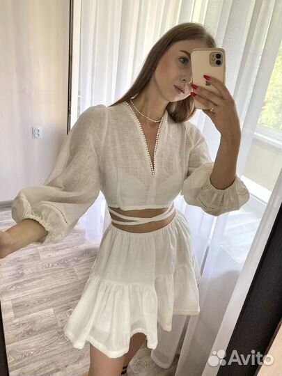 Блузка женская летняя из льна