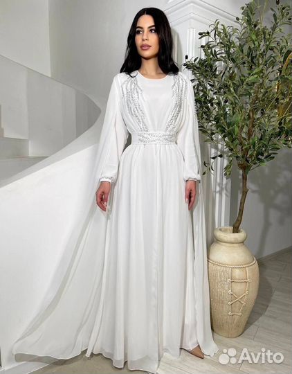 Платье шифоновое кейп съемный