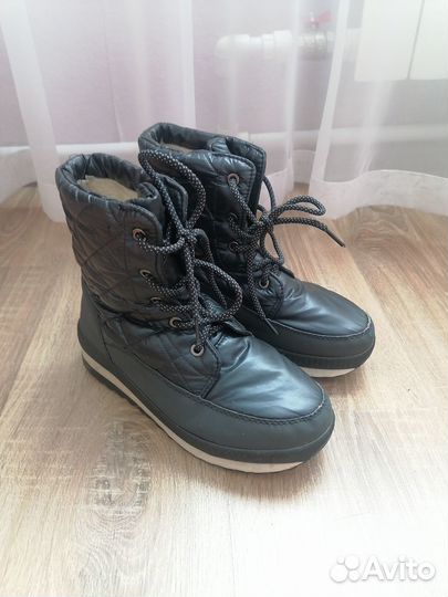 Ботинки дутыши, темно синего цвета, зимние, 37