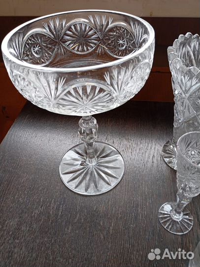 Хрусталь,вазы рюмки подсвечники