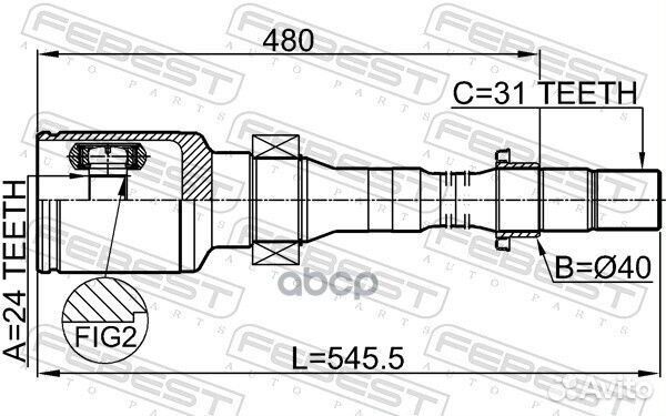 ШРУС внутренний правый 24X40X31 0511gjatrh Febest