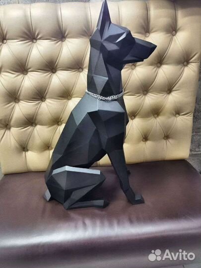 Полигональная фигура Добермана