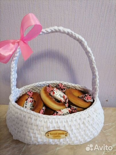 Корзина из трикотажной пряжи
