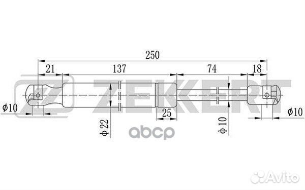 Пружина газовая капота Ford Mondeo III 00- gf17