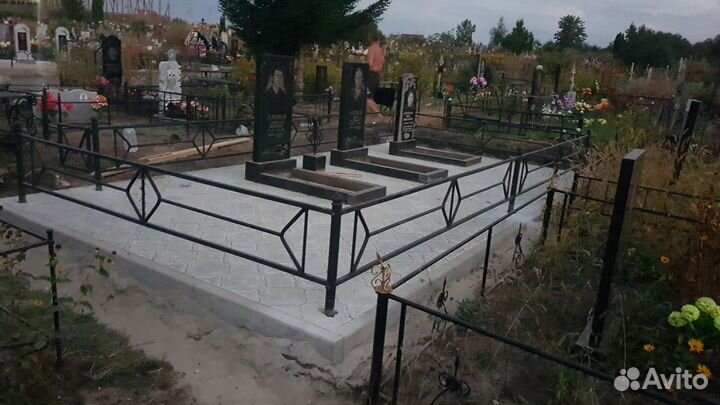 Благоустройство могил укладка плитки