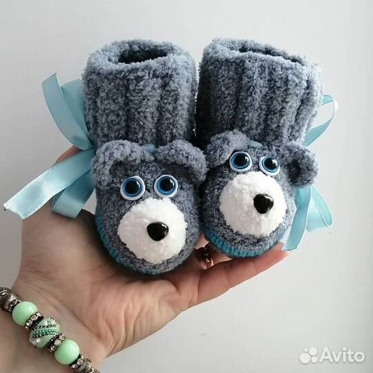 Пинетки вязаные Мишани